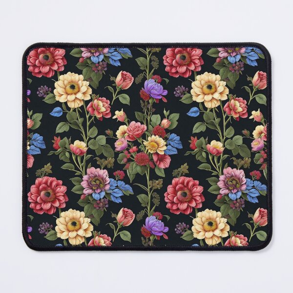 Item preview, Colorful Flower Pattern on a Black Background designed and sold by Queen1120.