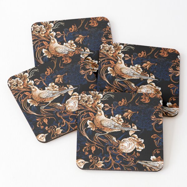 Item preview, Elegance Unveiled - Tweed Background with Birds and Flowers designed and sold by vadimcarazan.