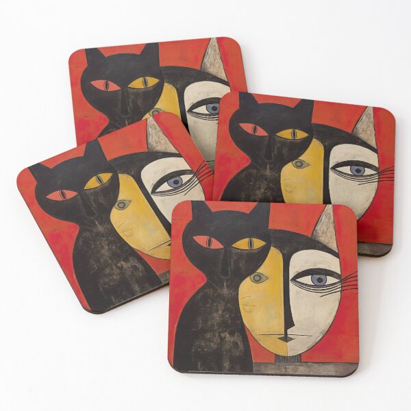 Item preview, cat people  abstract, art, painting - Artistry Collection designed and sold by Printellarium.