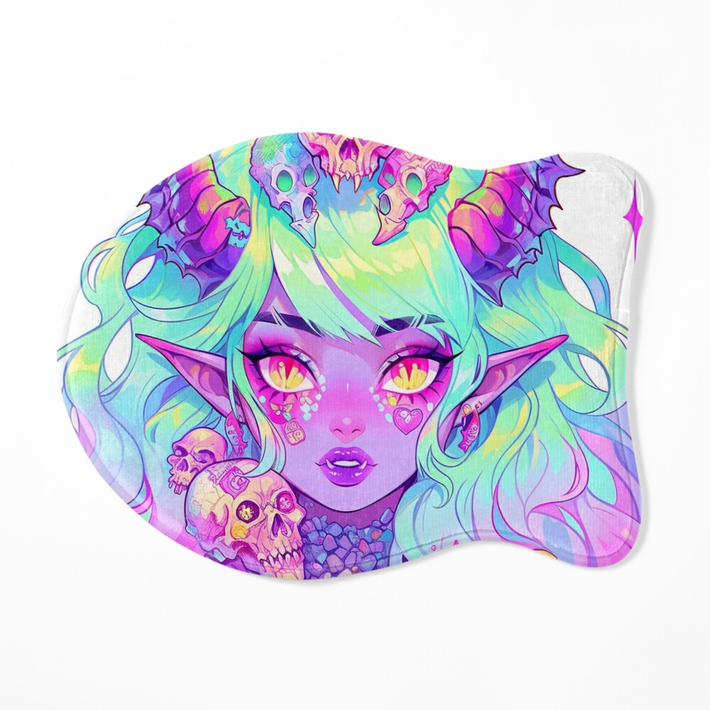 Pastel Neon Anime Girl Demon