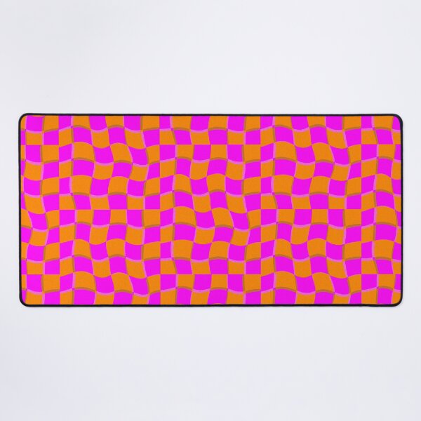 Item preview, Hot pink and orange melting Y2k checks designed and sold by DaisyLemon.
