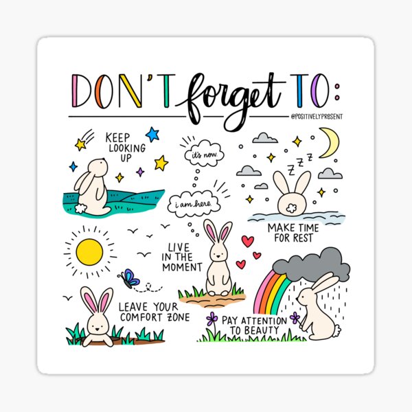 Item preview, Don't Forget Bunnies - Positively Present designed and sold by Positively Present.