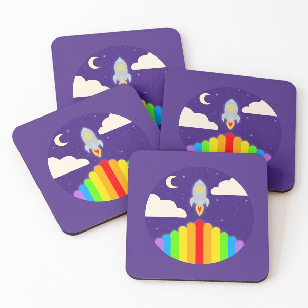 Item preview, Rainbow Rocket Launch  designed and sold by Spacey Kacey's Cosmic Creations.