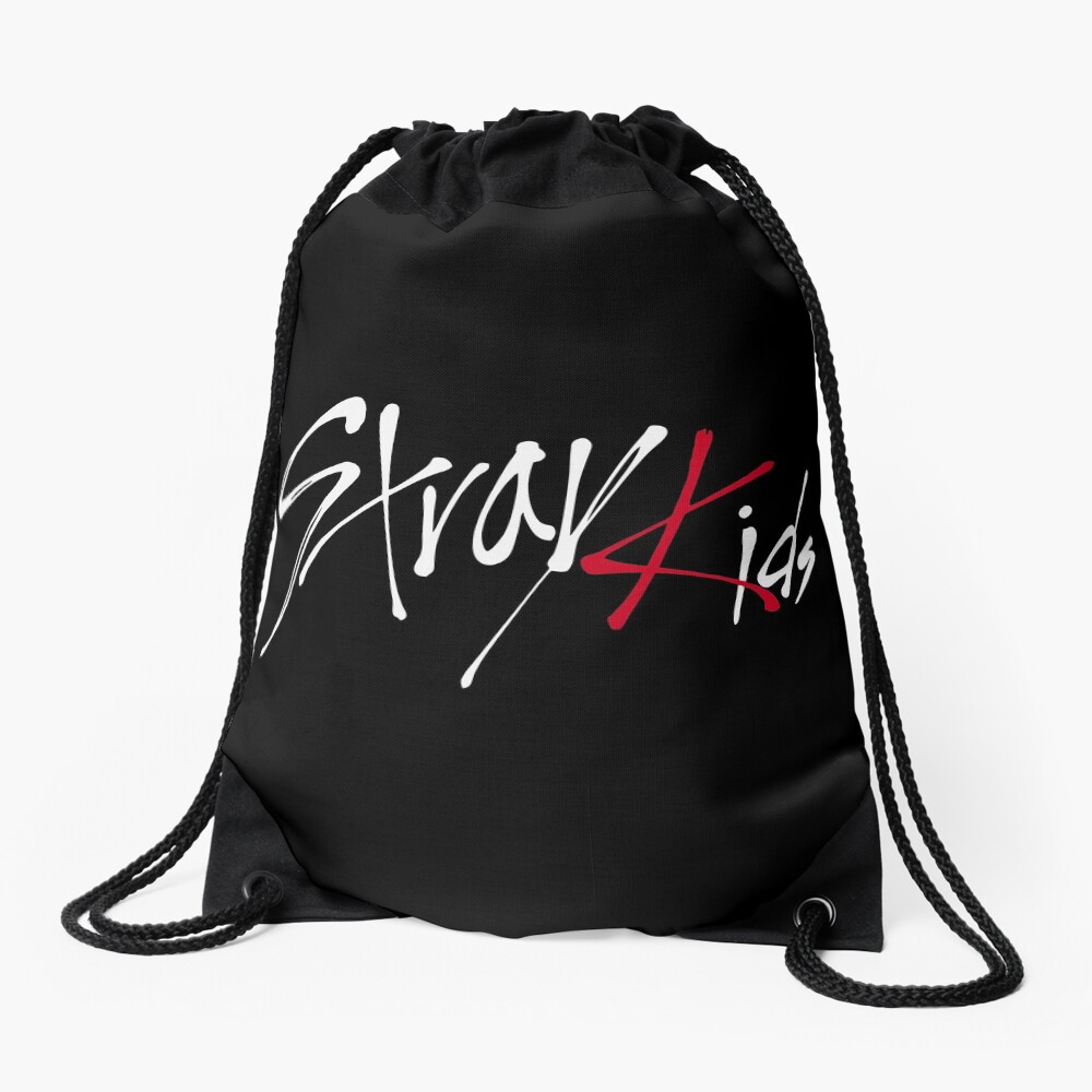 Stray Kids logo Drawstring Bag