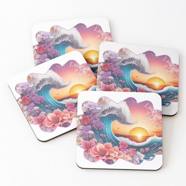 Item preview, Flowers and big sea waves designed and sold by DC Shop.