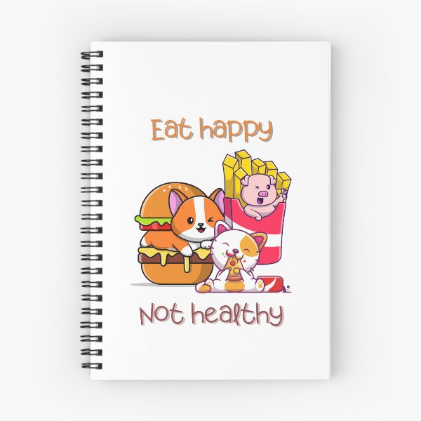 Item preview, Eat happy not healthy, cute animals designed and sold by BartekDesigne.