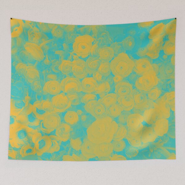 Item preview, Boho Soul Flowers in Yellow and Cyan designed and sold by Trish Dish.