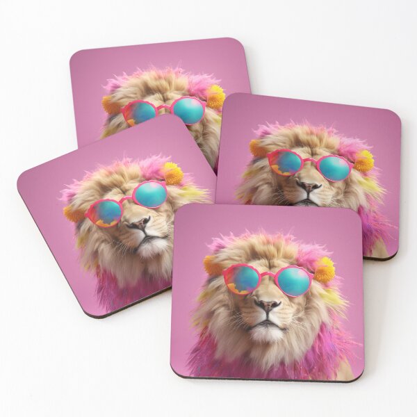 Item preview, Funky Lion with glass designed and sold by LickALemon.