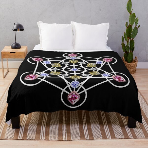 Item preview, Blue Red Yellow White Metatron Cube Gems Mandala Shapes Mania designed and sold by Shapes-Mania.