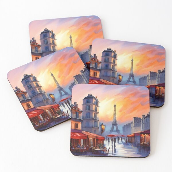 Item preview, Paris street scene with cafe and Eiffel Tower designed and sold by JackFreestone.