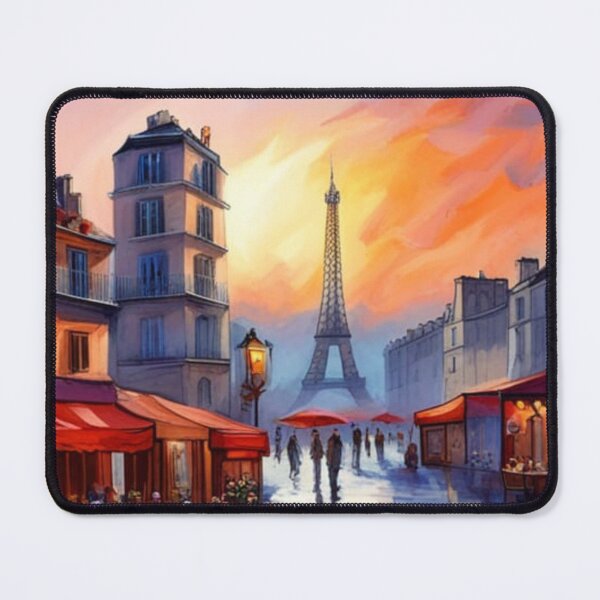 Item preview, Paris street scene with cafe and Eiffel Tower designed and sold by JackFreestone.