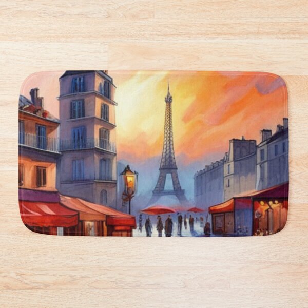 Item preview, Paris street scene with cafe and Eiffel Tower designed and sold by JackFreestone.