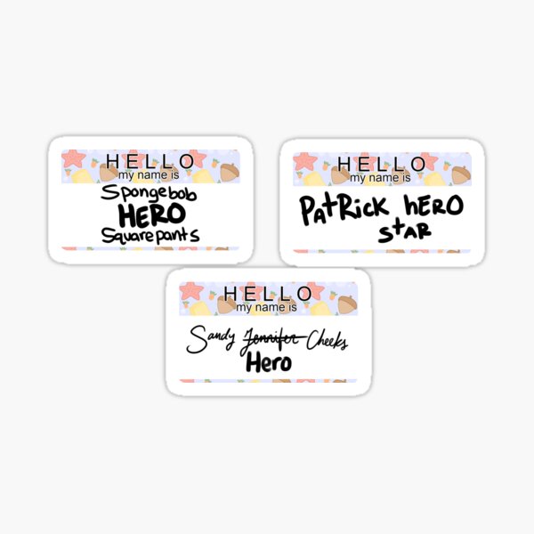 Vista previa del artículo con la obra «El paquete de pegatinas de Hero Is My Middle Name», diseñado y vendido por and-allthatjazz.