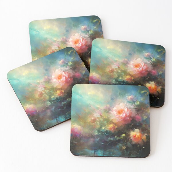 Item preview, Rose garden Impressionism painting 13 designed and sold by Red Witch Art.