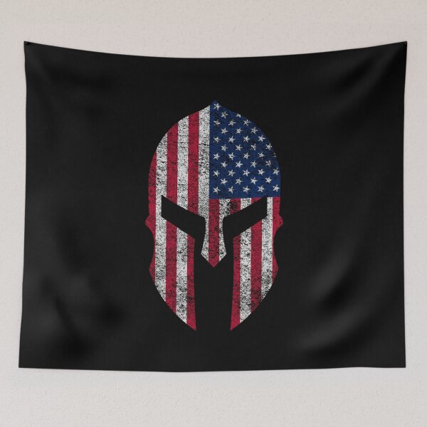 Item preview, American Flag Spartan Helmet Distressed designed and sold by JJOldaker.