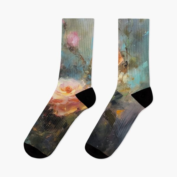 Item preview, Rose garden Impressionism painting 14 designed and sold by Red Witch Art.