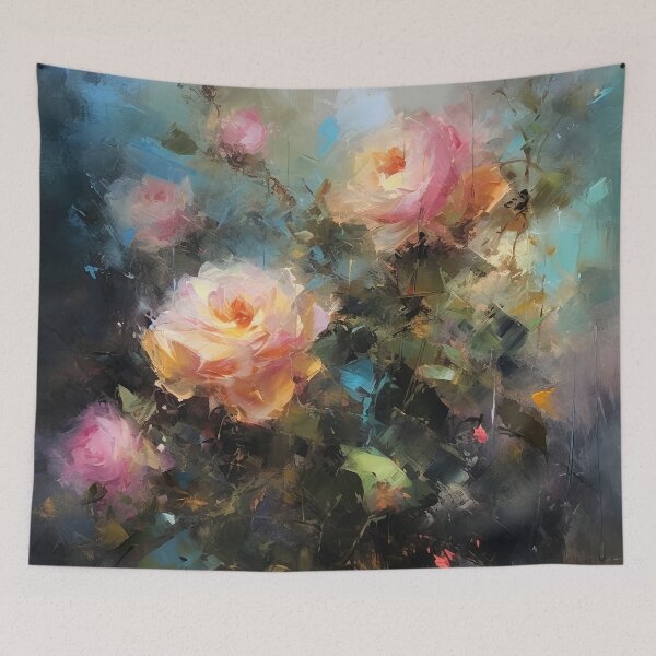 Item preview, Rose garden Impressionism painting 14 designed and sold by Red Witch Art.
