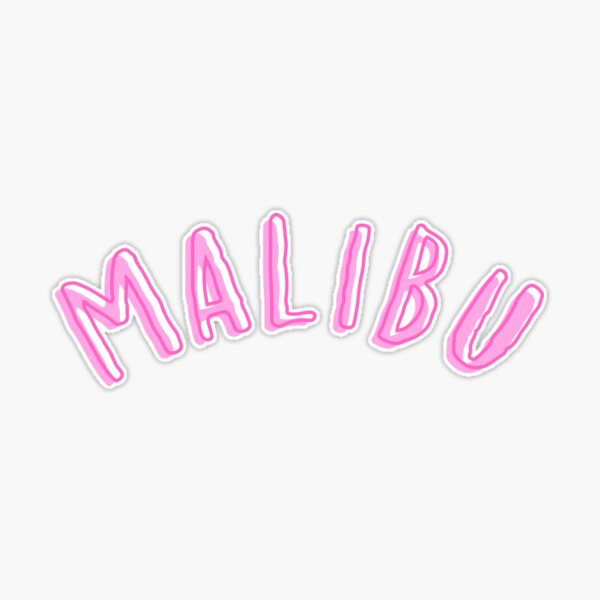 Malibu California Preppy Pink Varsity - Malibu - Sticker