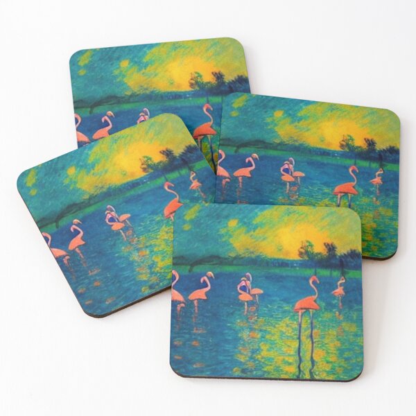 Item preview, Wading Flamingos at Sunset designed and sold by George Hutton Hunter.