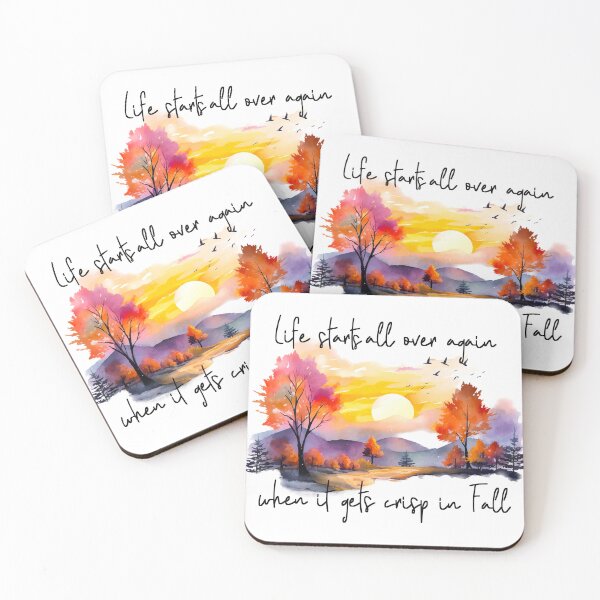Item preview, Life starts all over when crisp in fall-autumn sunrise designed and sold by Inktown.