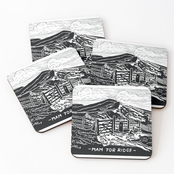 Item preview, Mam Tor Ridge Landscape Linocut designed and sold by louweasely.