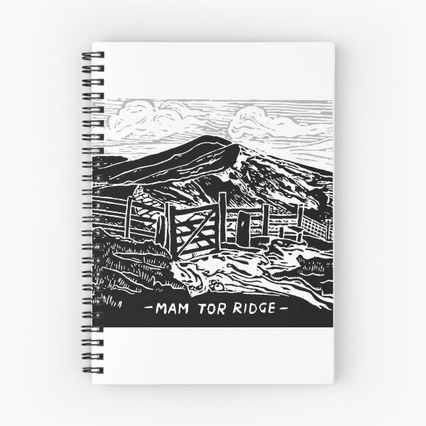 Item preview, Mam Tor Ridge Landscape Linocut designed and sold by louweasely.
