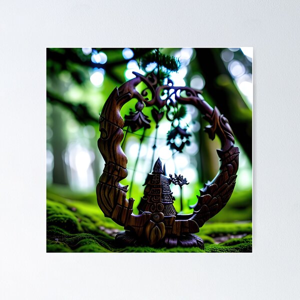 Artikelvorschau, A beautiful lush Fairycore Elf forest entworfen und verkauft von PixieDustAIArt.