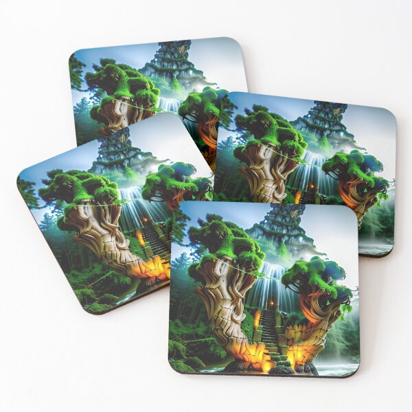 Artikelvorschau, A beautiful lush Fairycore Elf forest entworfen und verkauft von PixieDustAIArt.