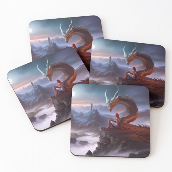 Item preview, Dragon with girl on mountain designed and sold by JackFreestone.
