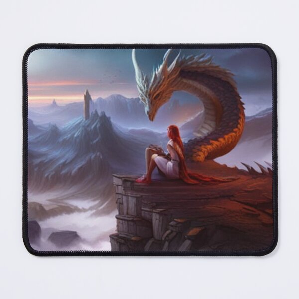 Item preview, Dragon with girl on mountain designed and sold by JackFreestone.