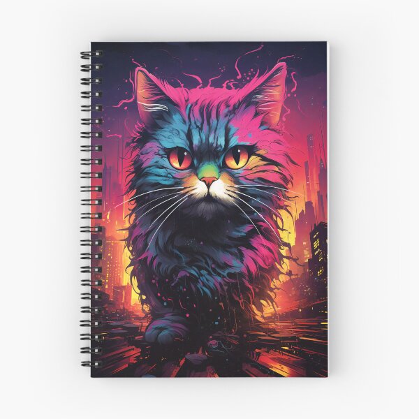 Item preview, Cute Kitty Neon Art Print - Cat Exploring the City designed and sold by Alcyonian.