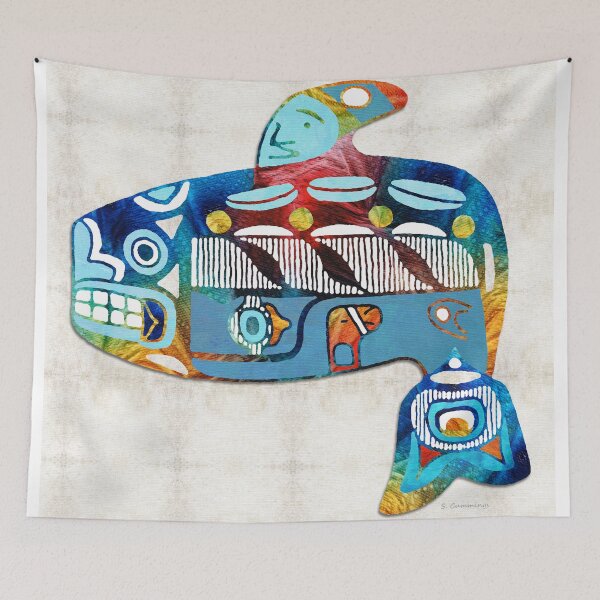 Item preview, Colorful Orca Killer Whale Beach Art designed and sold by Sharon Cummings Art.
