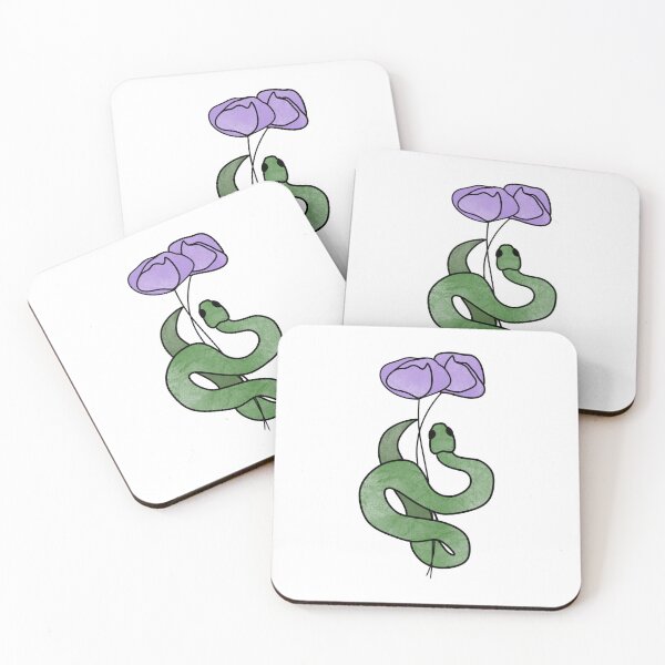Item preview, watercolor snake with flowers designed and sold by unknown-error.