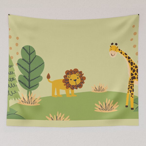 Item preview, baby lion and giraffe designed and sold by Venezuelaaaaa.