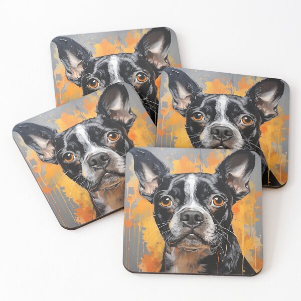 Item preview, Cute Boston Terrier Acrylic Painting designed and sold by aimber.