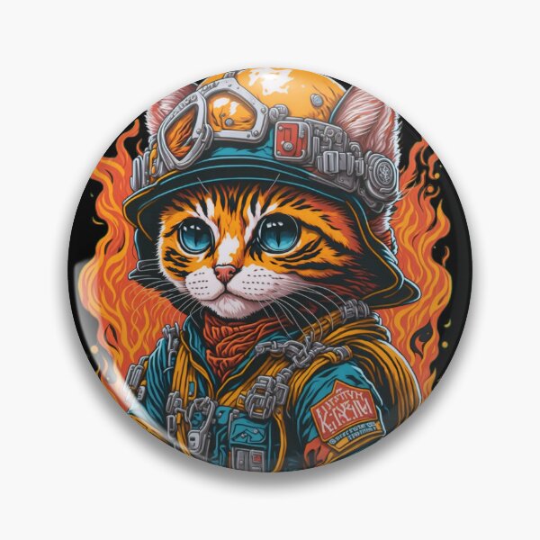 Item preview, Brave Cat Fireman is Ready to Paw-tect! designed and sold by capefox.