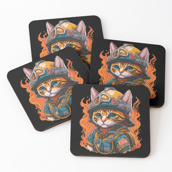 Item preview, Brave Cat Fireman is Ready to Paw-tect! designed and sold by capefox.