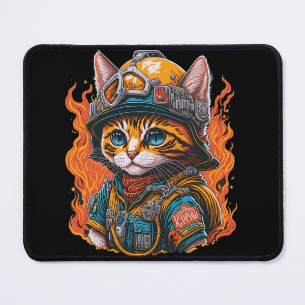 Item preview, Brave Cat Fireman is Ready to Paw-tect! designed and sold by capefox.