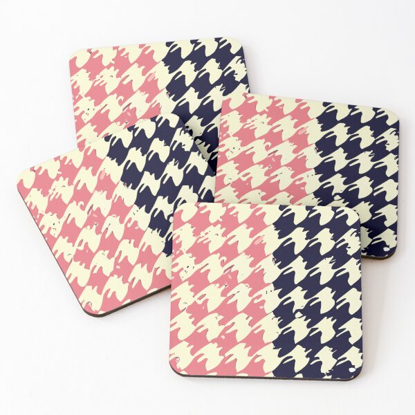 Item preview, Pink and Black Grunge Houndstooth Pattern designed and sold by SamJanner.