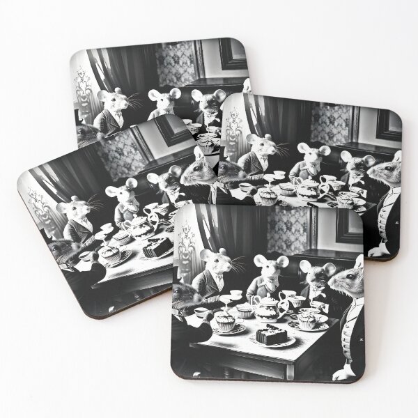 Item preview, Of Mice and Men - Mice in Suits Drinking Tea "Old Photograph" designed and sold by Alcyonian.