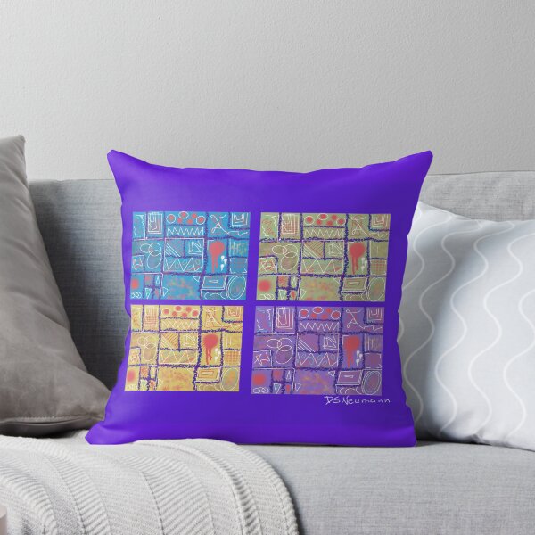 Item preview, Geometric abstract - 4 Squares of Squares on dark violet designed and sold by Dorothea Neumann.