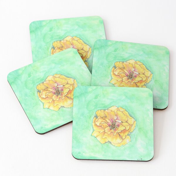 Item preview, Yellow Watercolor Flower, Moss Rose Purslane designed and sold by Abeille33.
