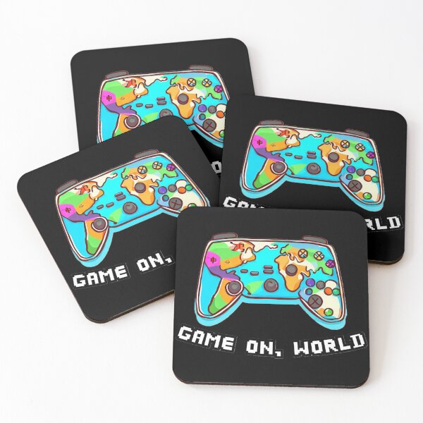 Item preview, Gamer Quote: Game On, World. Videogame Controller Map Background designed and sold by OB Print.