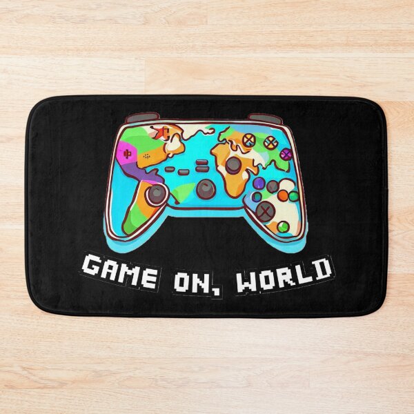 Item preview, Gamer Quote: Game On, World. Videogame Controller Map Background designed and sold by OB Print.