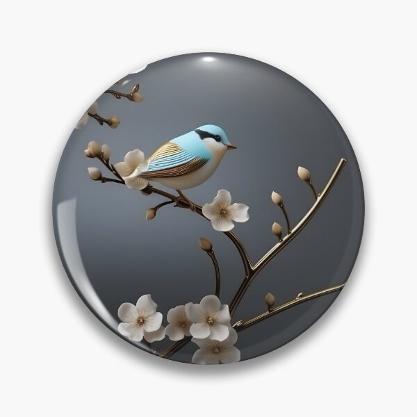 Item preview, Ethereal Harmony - 3D Seamless Pattern with Birds on Blossom Branch designed and sold by vadimcarazan.