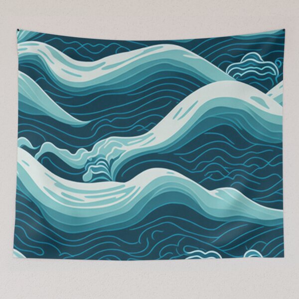 Item preview, Calming Ocean Waves Pattern Design Print designed and sold by randomtdesigns.