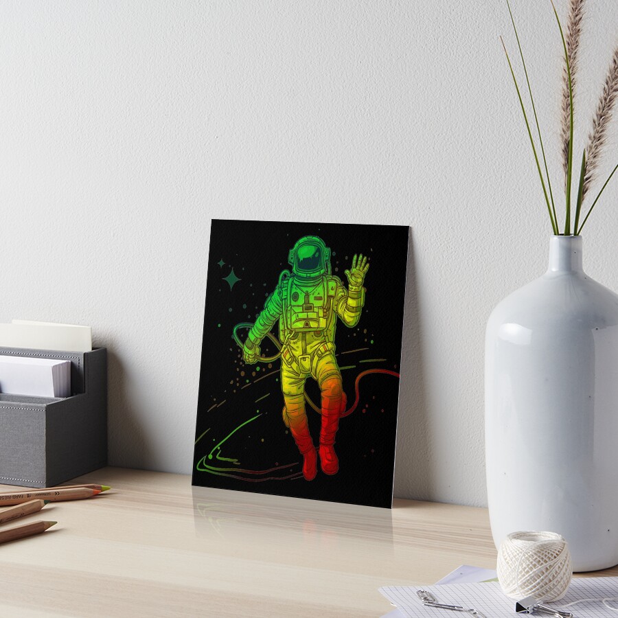 Rasta Dreads Reggae Jamaica Ethiopian Flag Roots Space Man Art Board Print