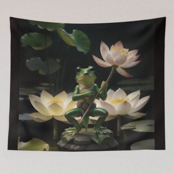 Item preview, Frog Man holding a Lotus Flower designed and sold by PrimoGeometry.