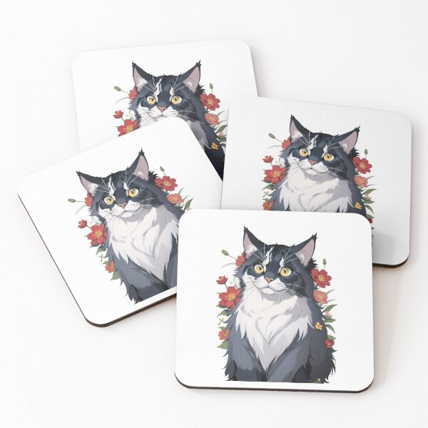 Item preview, Floral Maine Coon's Splendor designed and sold by VerdantCreature.