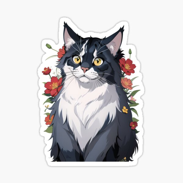 Item preview, Floral Maine Coon's Splendor designed and sold by VerdantCreature.